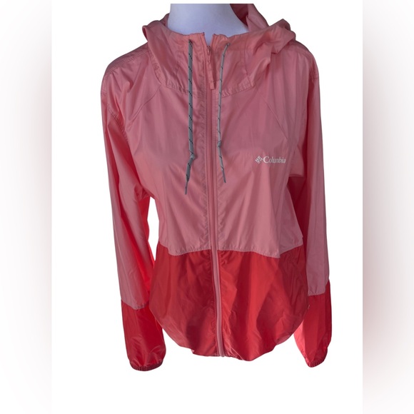 Columbia Jackets & Blazers - Columbia Women's Two-Tone Pink Coral Rain Jacket Windbreaker